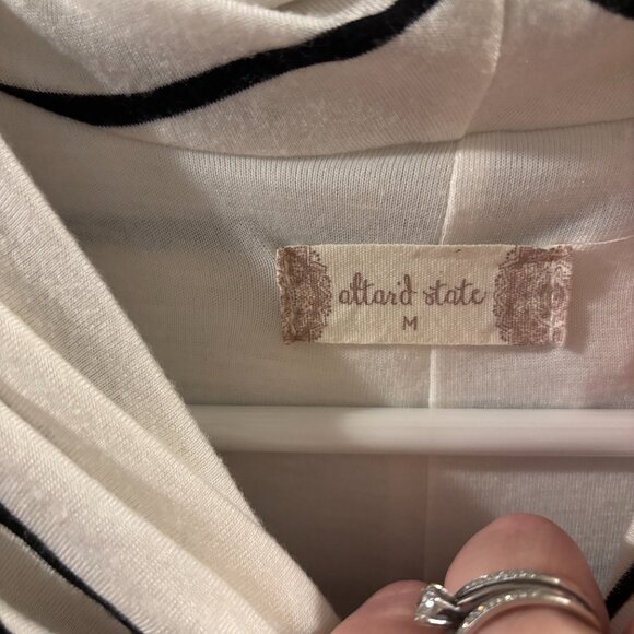 Altar'd State Women's Tunic Style Black/White Striped Dress with Cowl Neck ~ Med - Picture 3 of 4